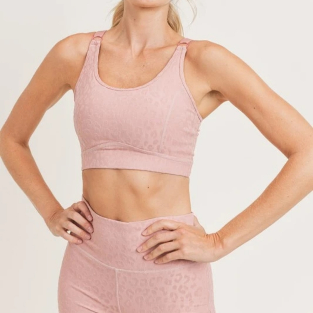 Textured Leopard Sports Bra